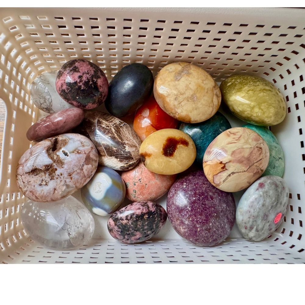 Natural Healing Crystal Palm Stone Collection Polished Gemstones Boutique Set